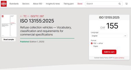 歷史性突破 | 盈峰環(huán)境主導(dǎo)！首個由中國企業(yè)牽頭編制的環(huán)衛(wèi)裝備ISO國際標(biāo)準(zhǔn)正式發(fā)布！